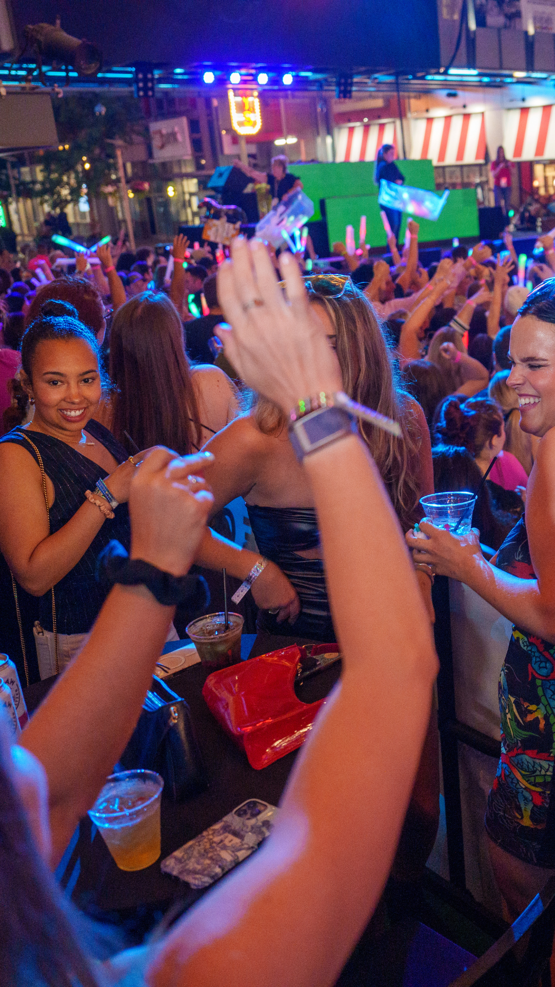 An image at a concert from the view of the VIP seating area.