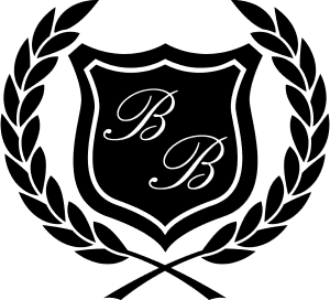 B&B Theatres black crest logo.