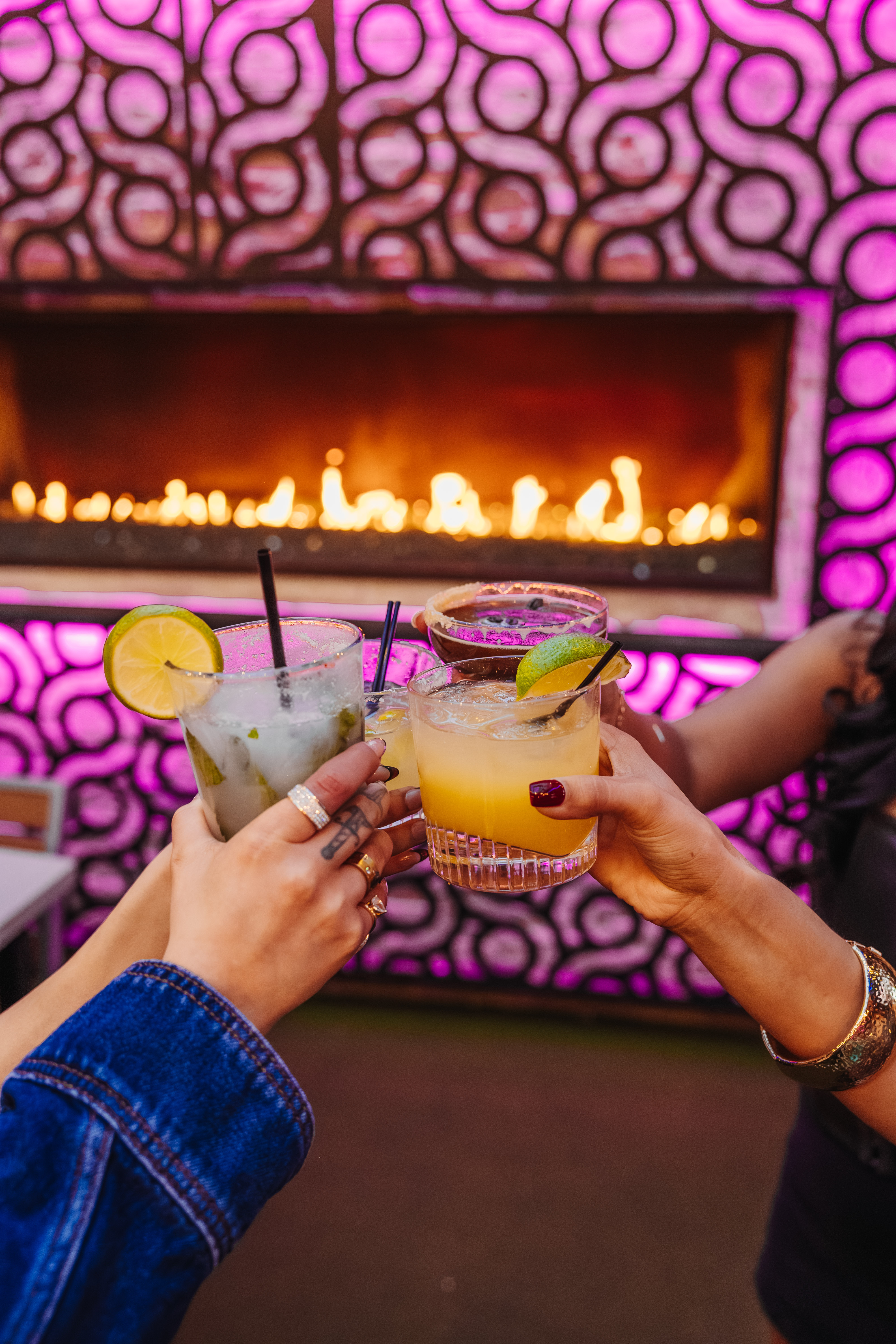 Vibrant drinks at Besos y Abrazos.