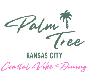 Green and pink Palm Tree KC logo with a green palm tree.