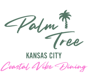 Green and pink Palm Tree KC logo with a green palm tree.