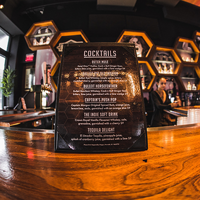 Indie on Main - Menu at bar