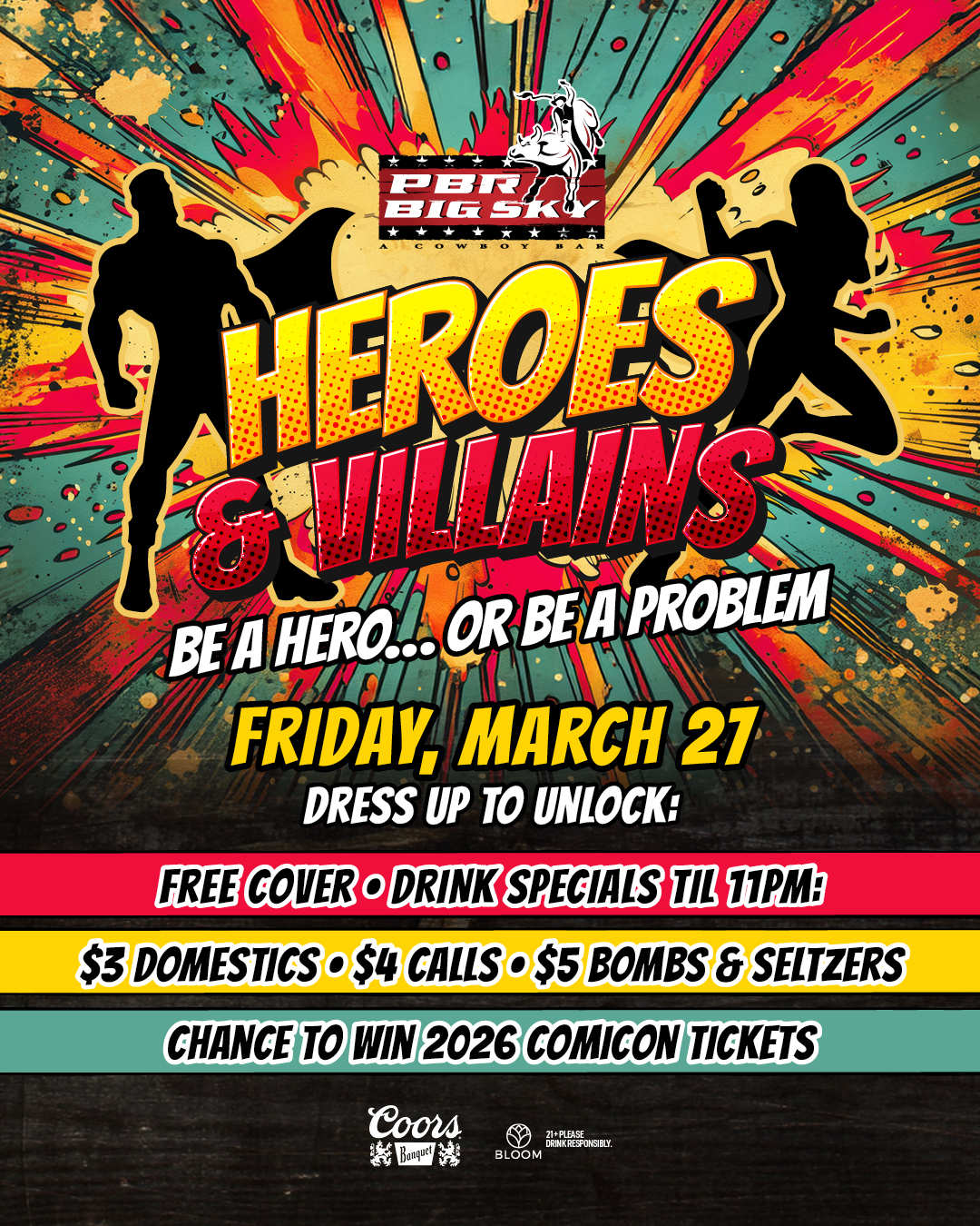 Heroes & Villains party at PBR slide