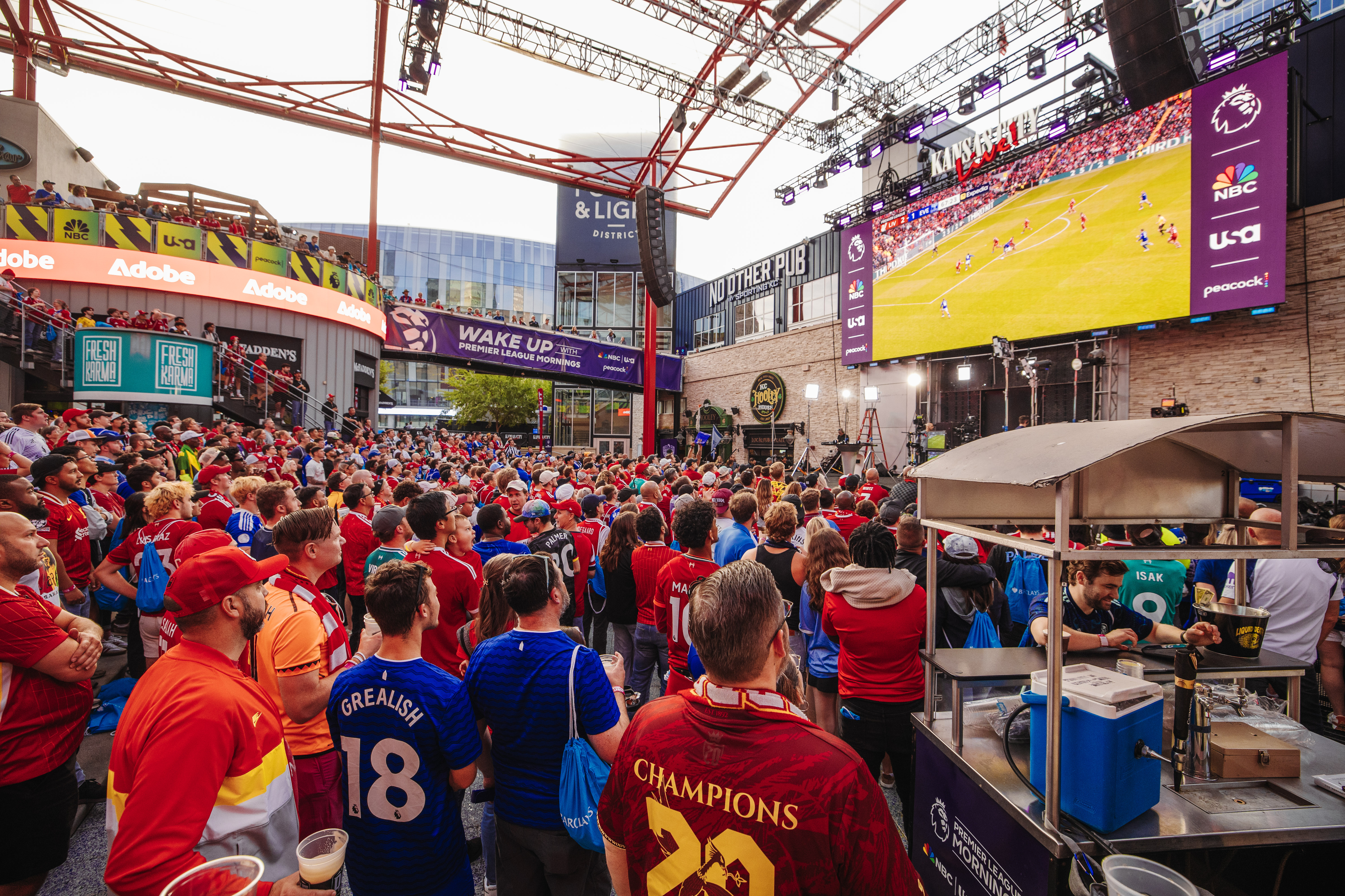 The KC Live! Block packed with soccer fans. 