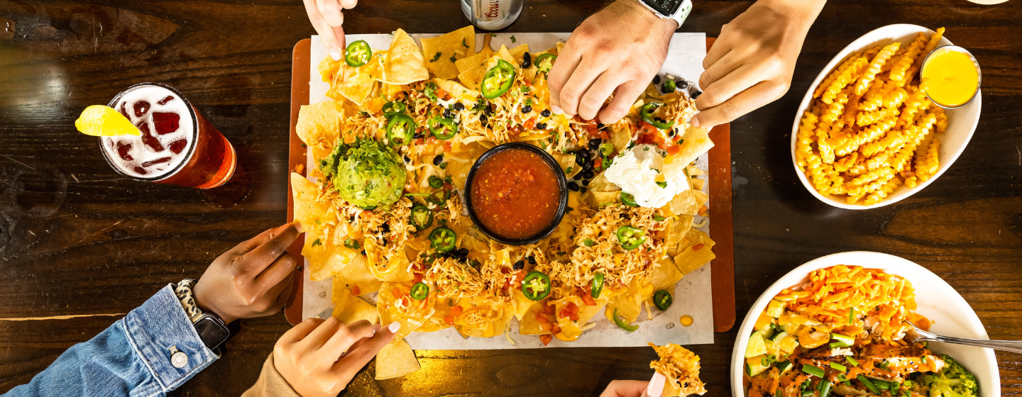 Sports and Social menu food.