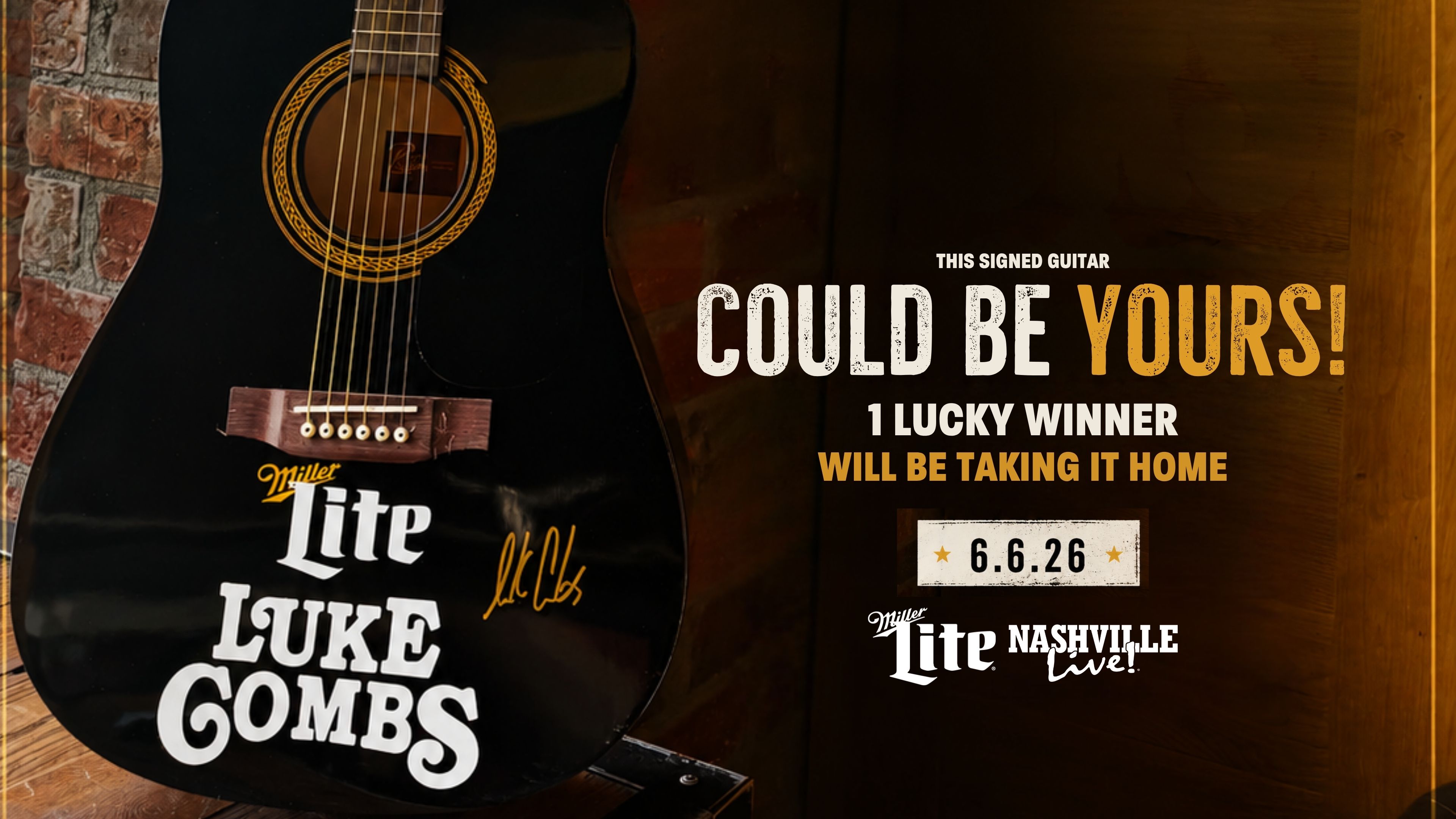 Miller Lite Signed Guitar 
