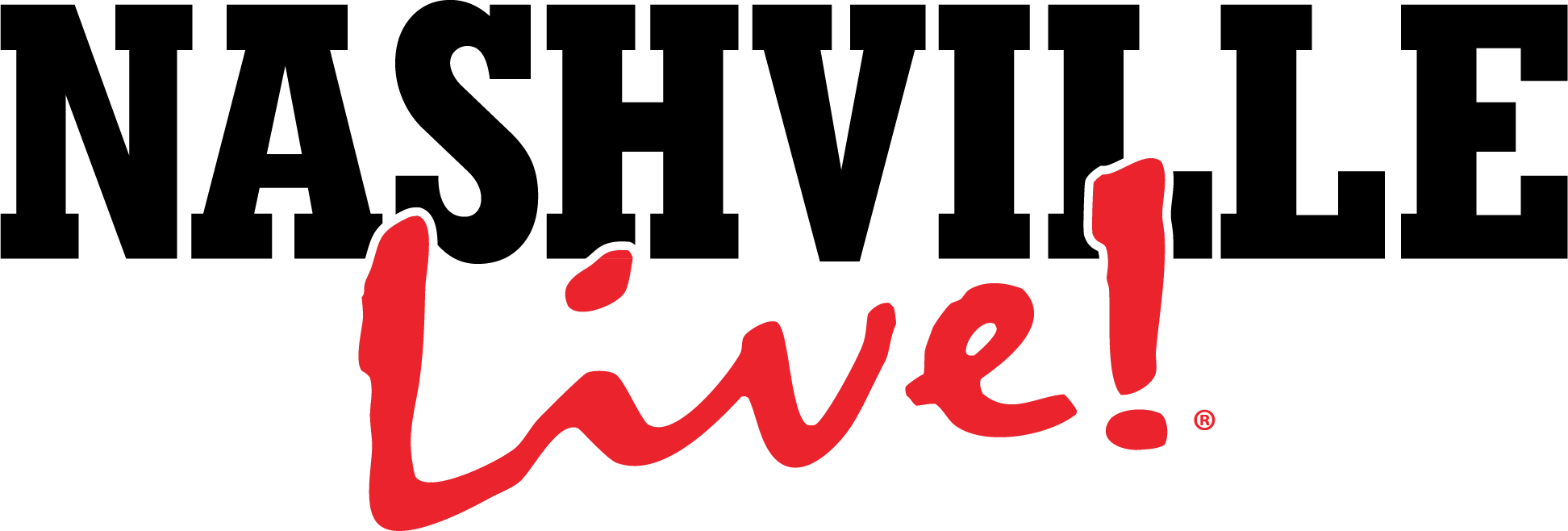 Black and red Nashville Live! text logo.