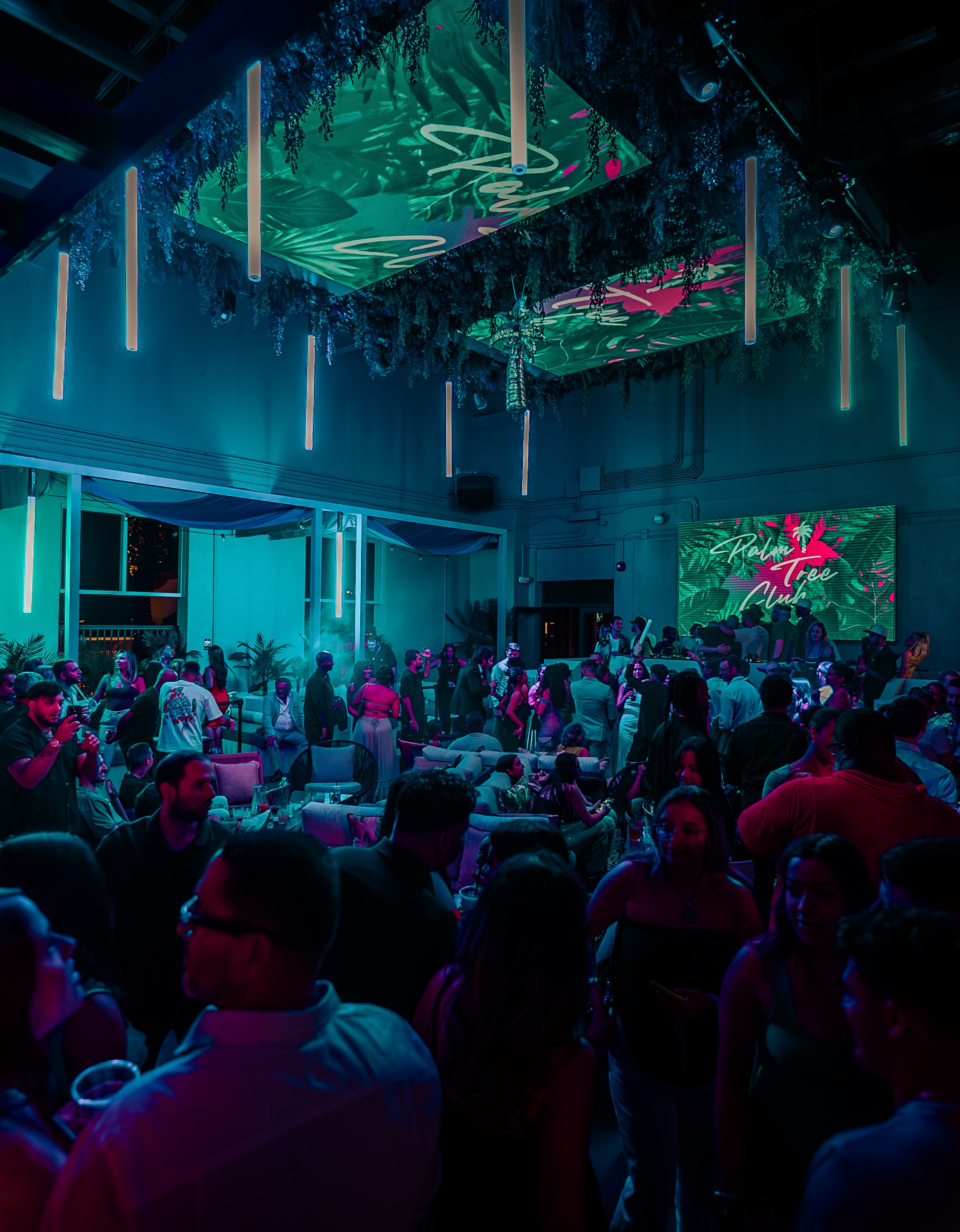 Guests enjoying dance floor at Palm Tree Club.