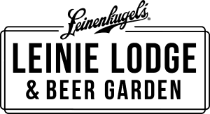 Leinenkugel's Leinie Lodge & Beer Garden black text logo