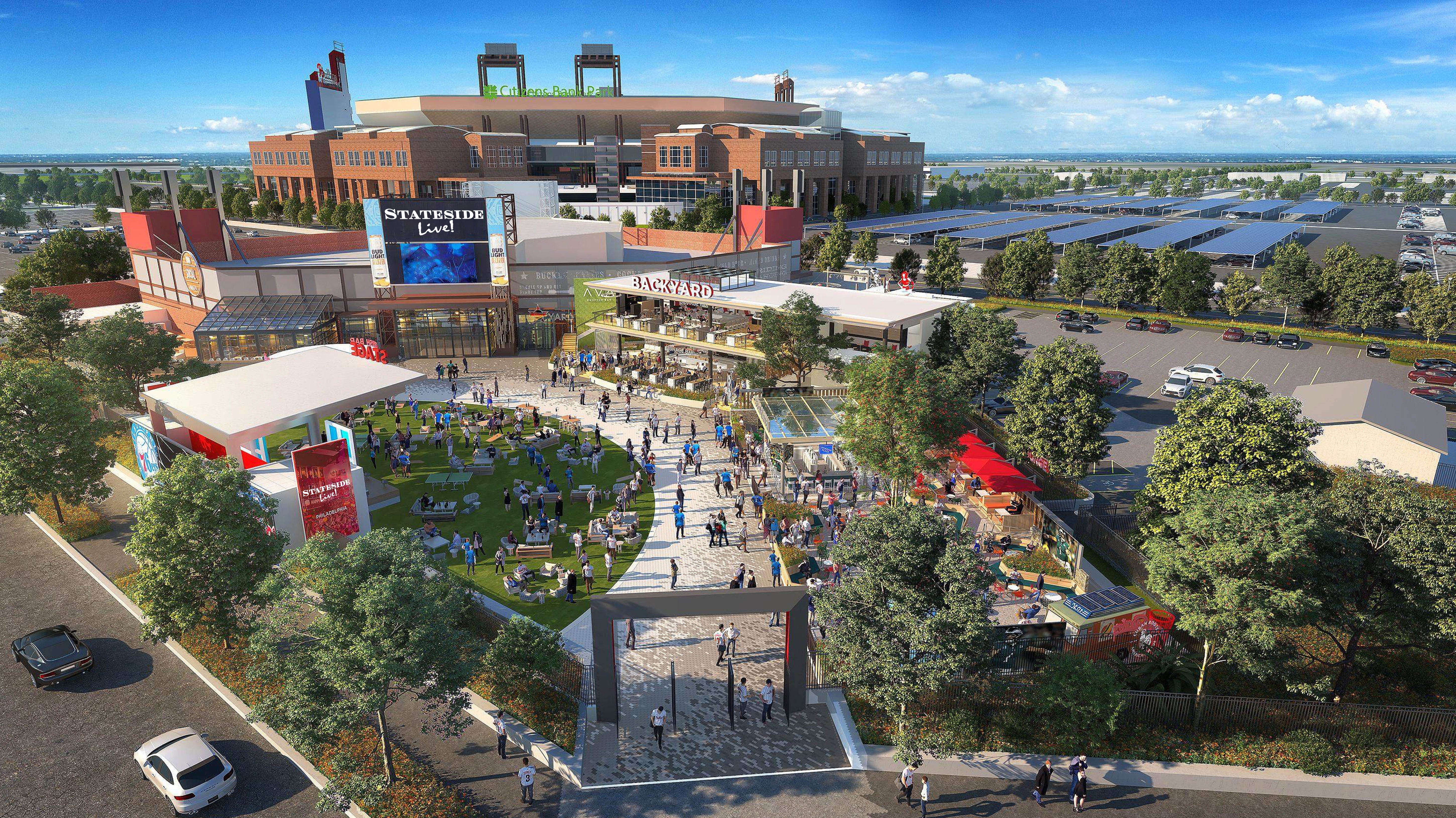 Aerial rendering of Stateside Live! expansion.