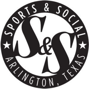 Sports & Social Arlington, TX circular black text logo with S&S in the center.