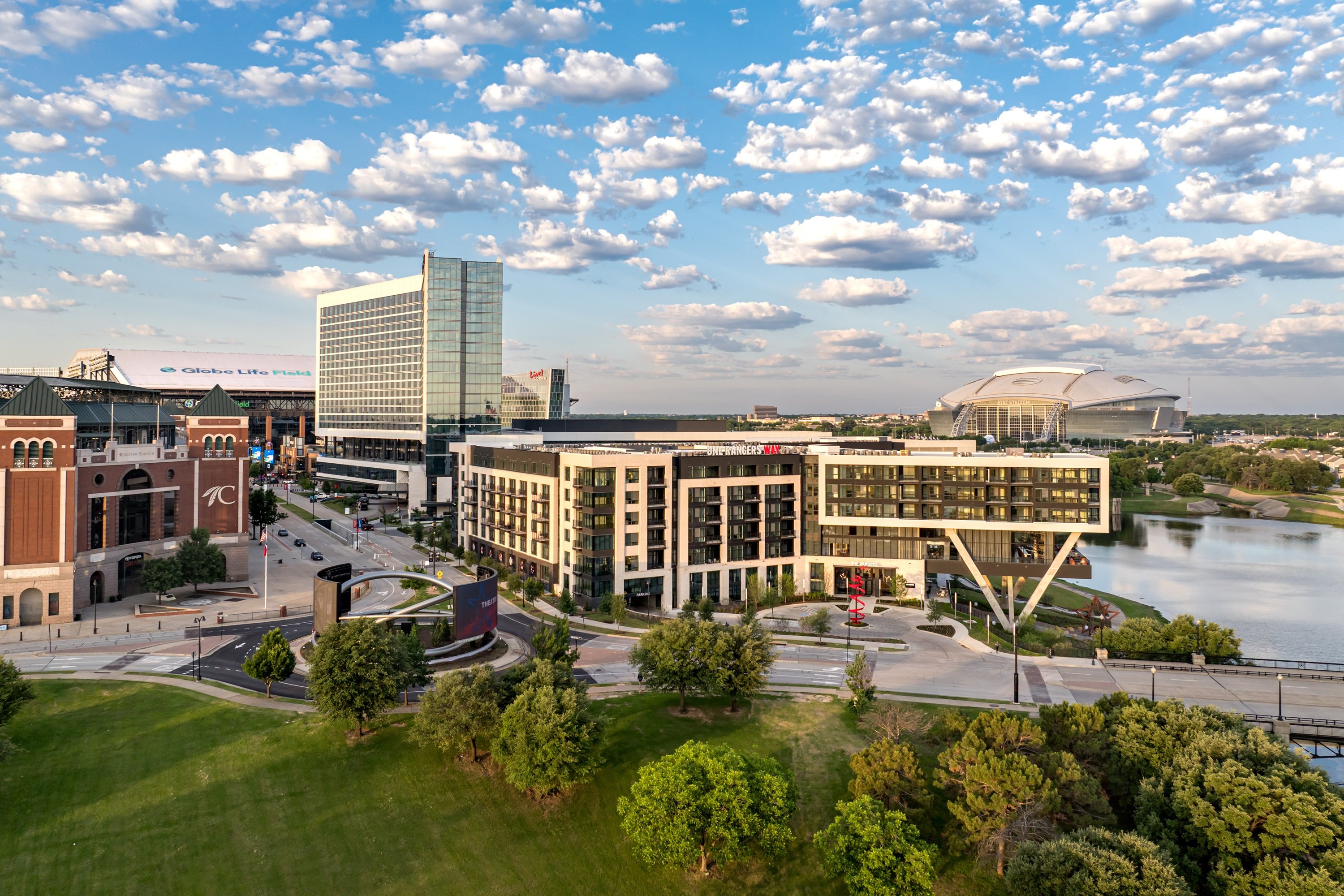 Central location of One Rangers Way panoramic view