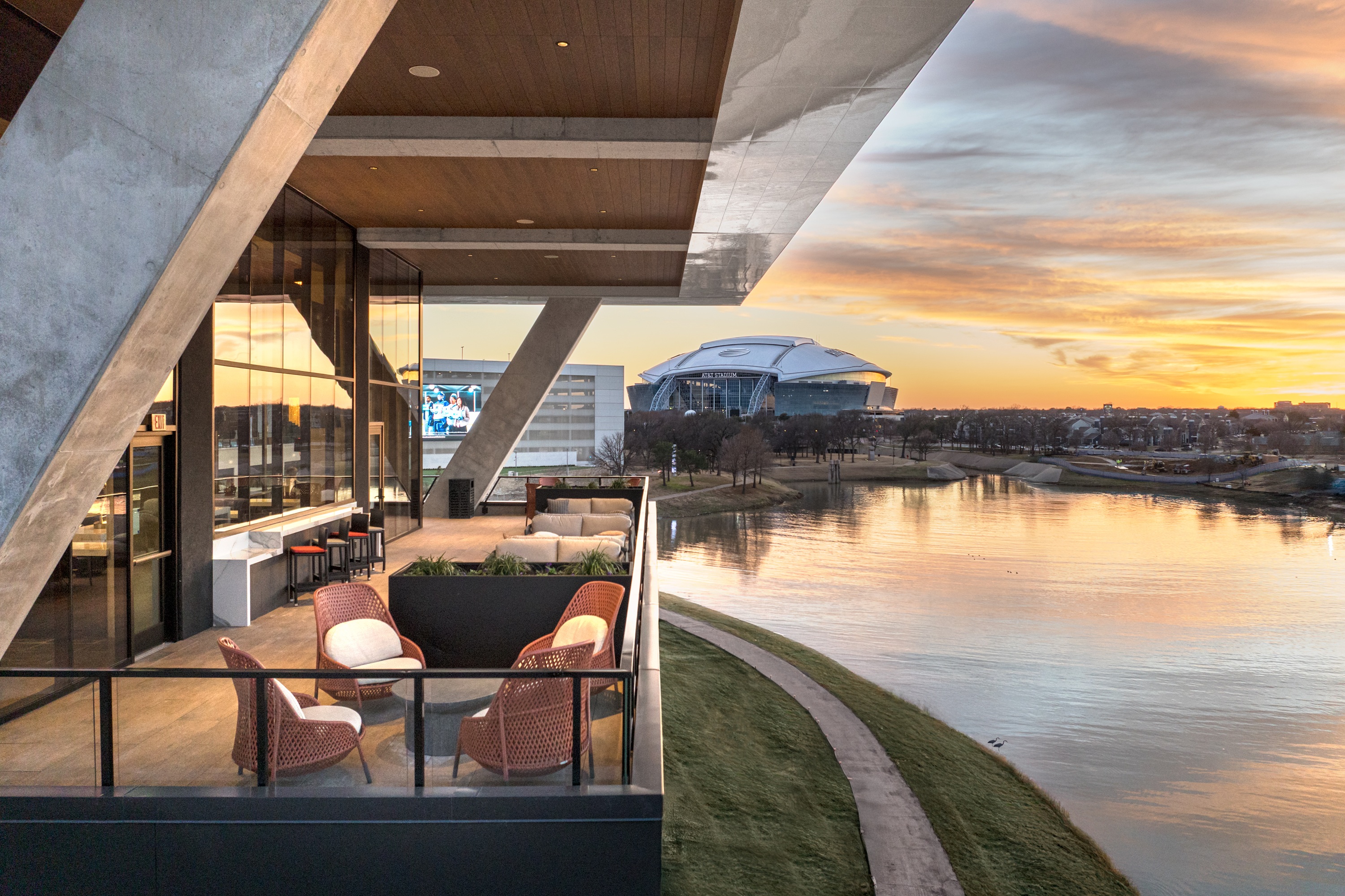 One Rangers Way Drone view with lounge area and river