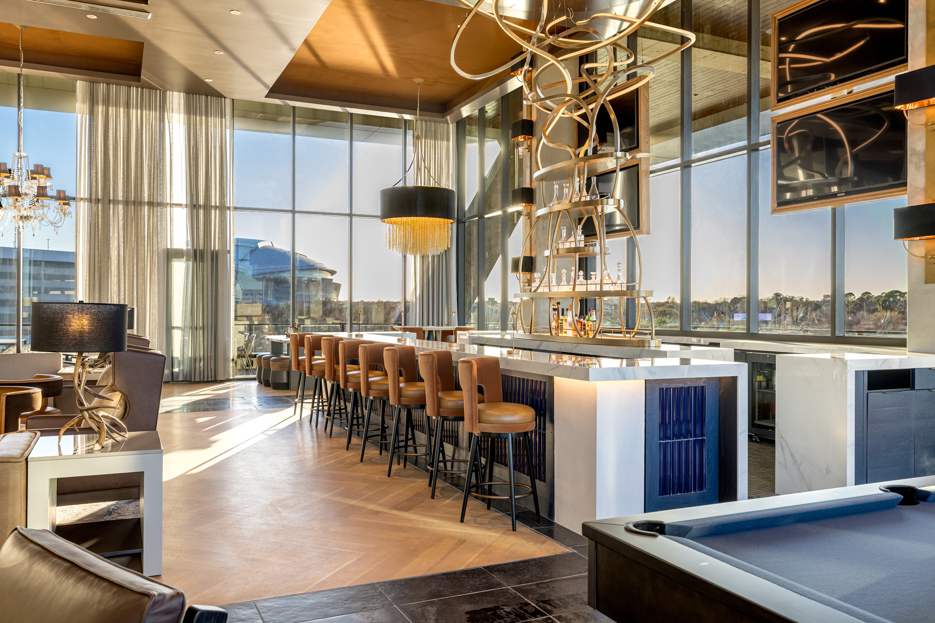 Open concept private resident bar at One Rangers Way