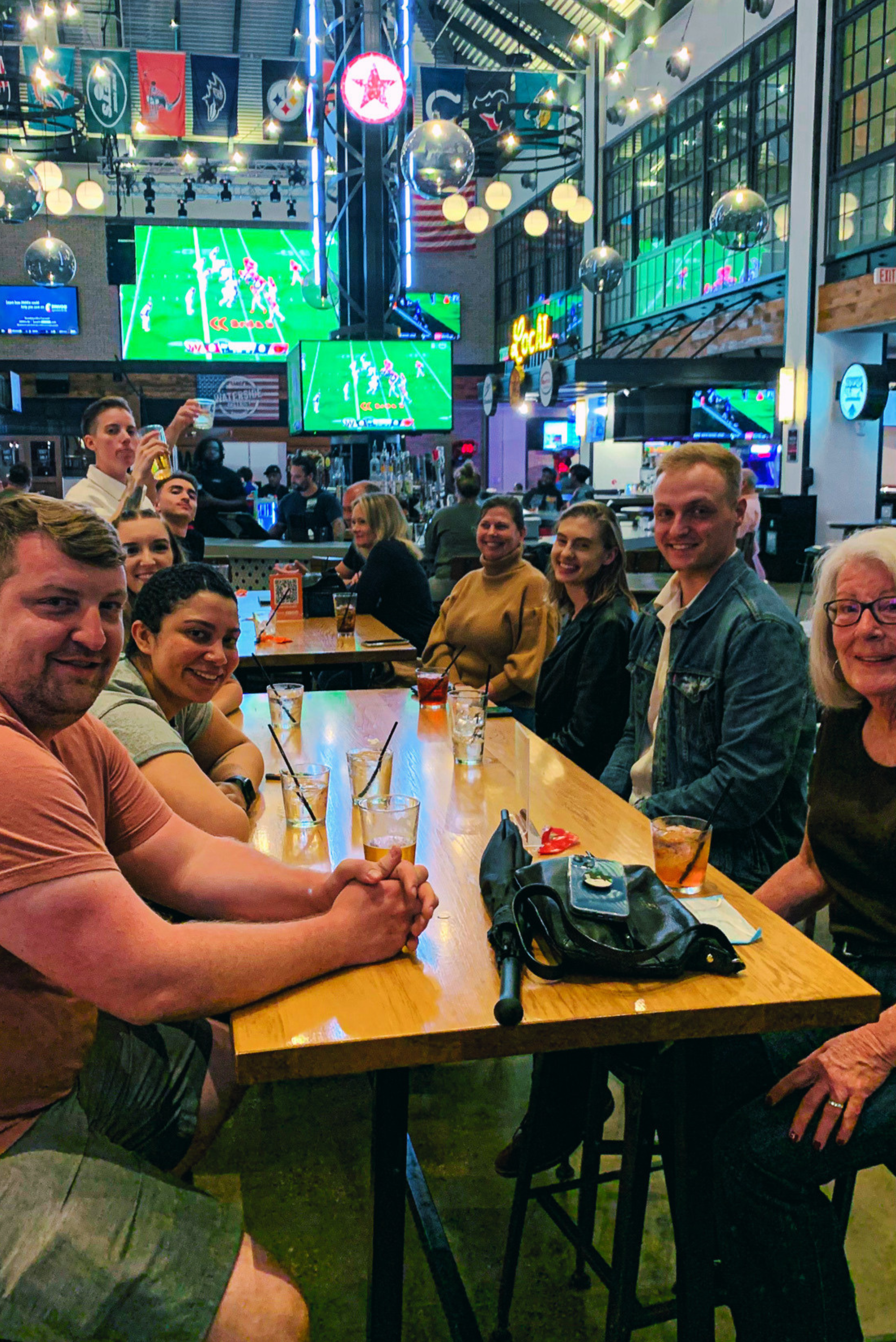 World Cup Soccer Series Futbol Watch Party Group with beers and TVs