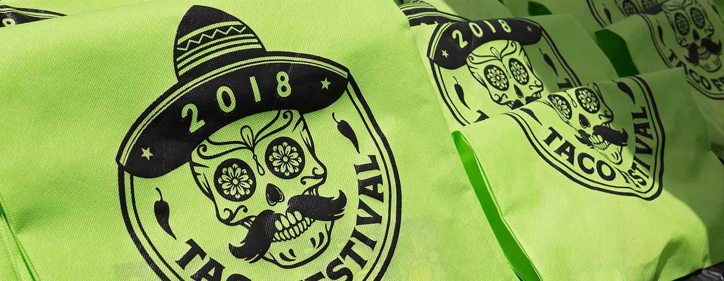 Taco Fest Logo on bag.