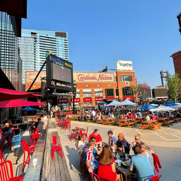 Sports & Social VIP Patio View of the Together Credit Union Plaza stage