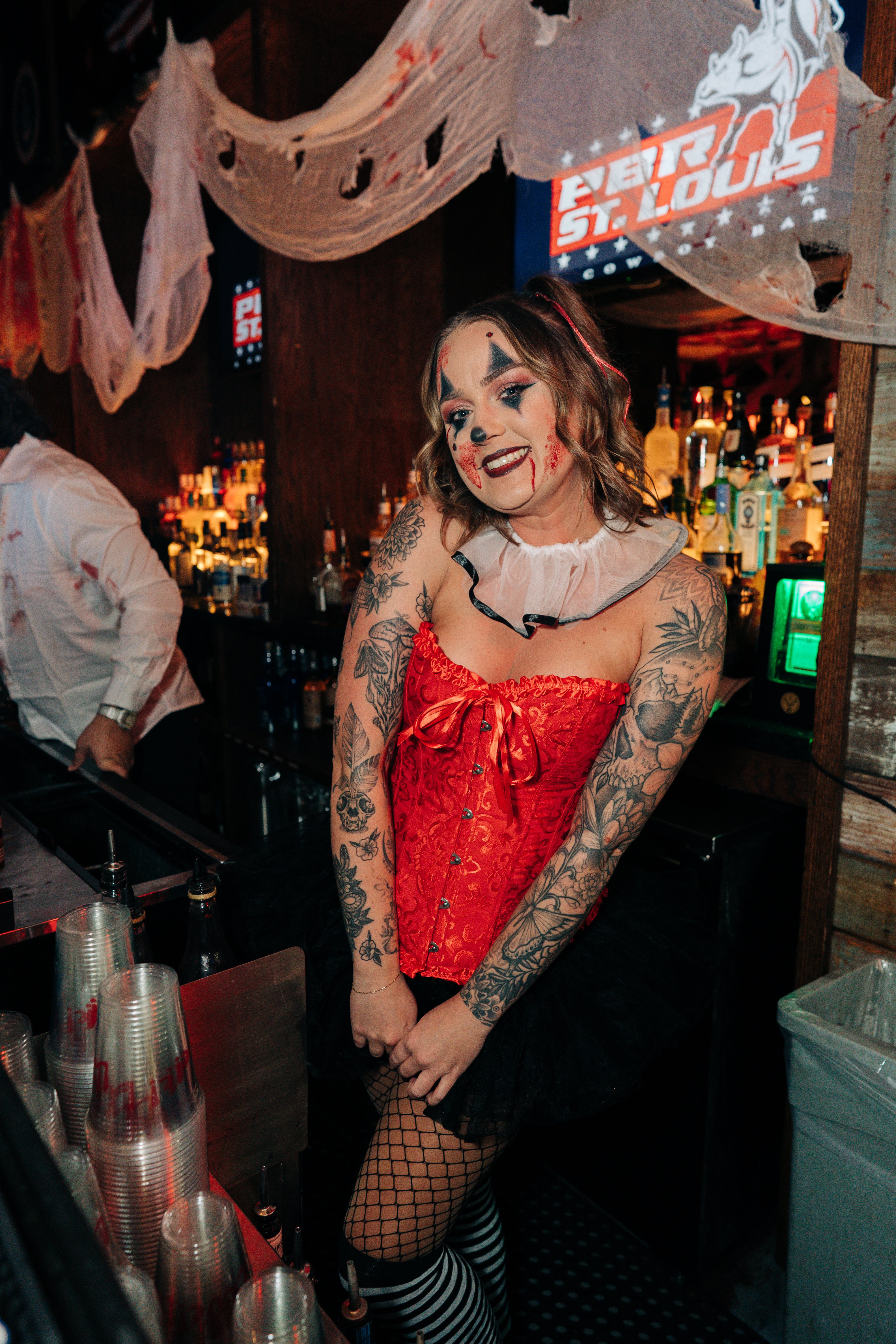 Girl in clown makeup