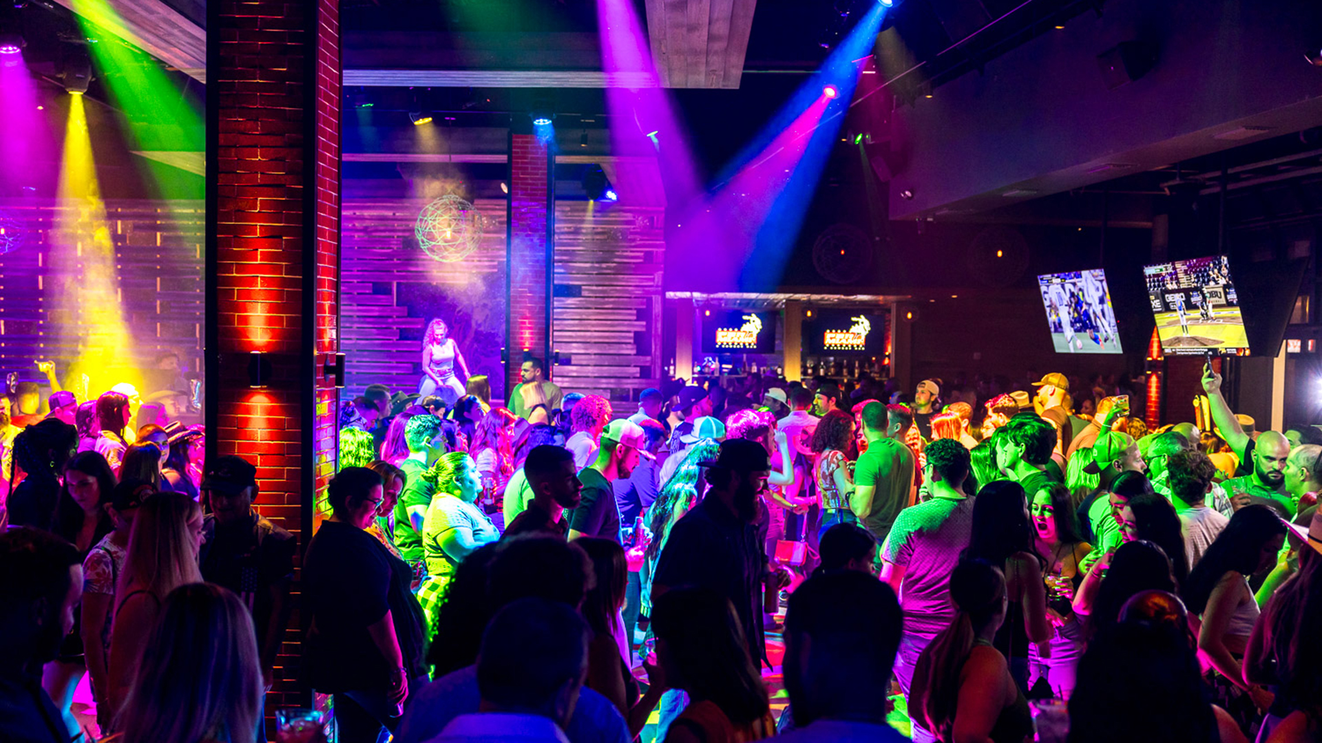Strobe light covered view of PBR Miami.