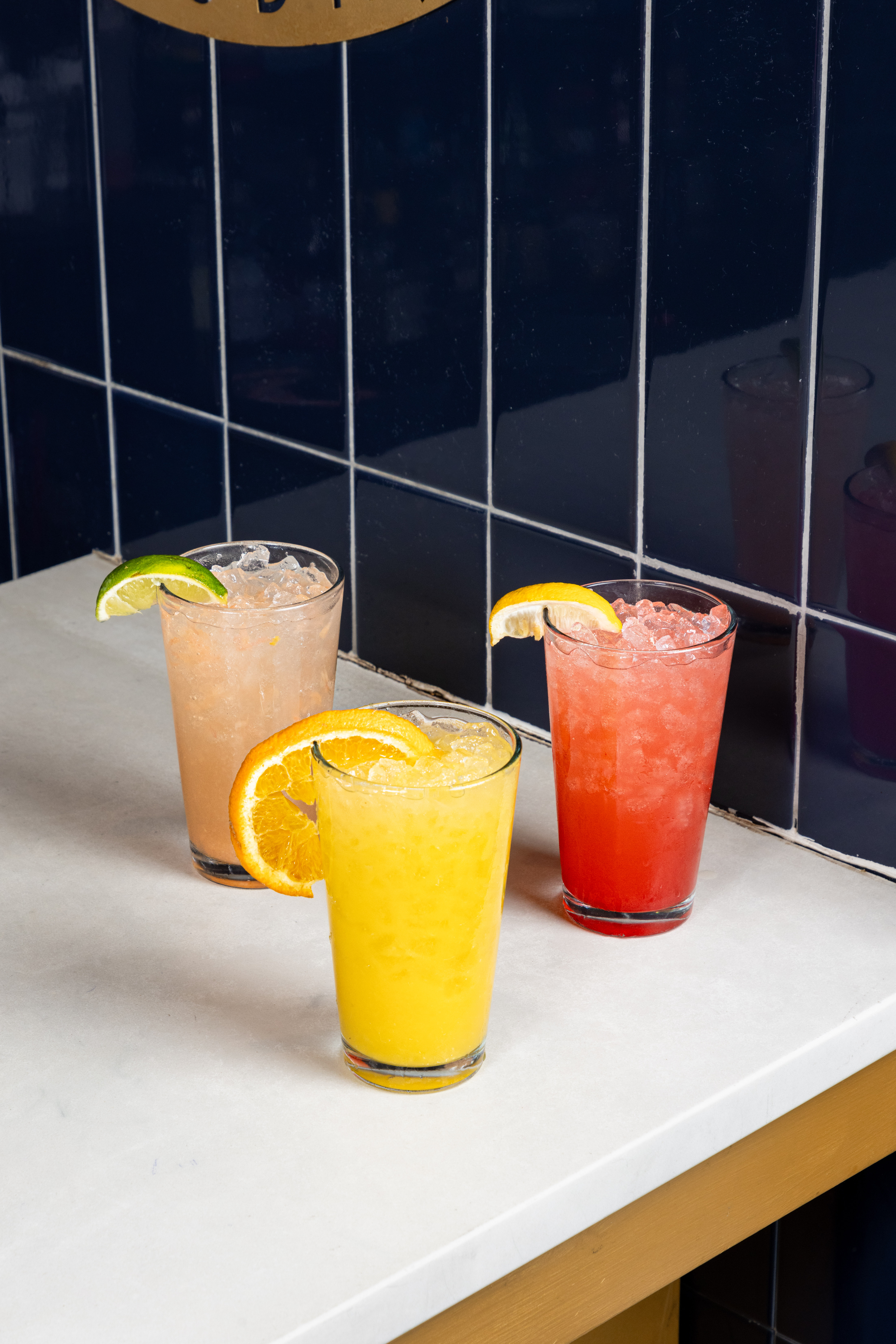 An image of three Crush Cocktails, sitting together.