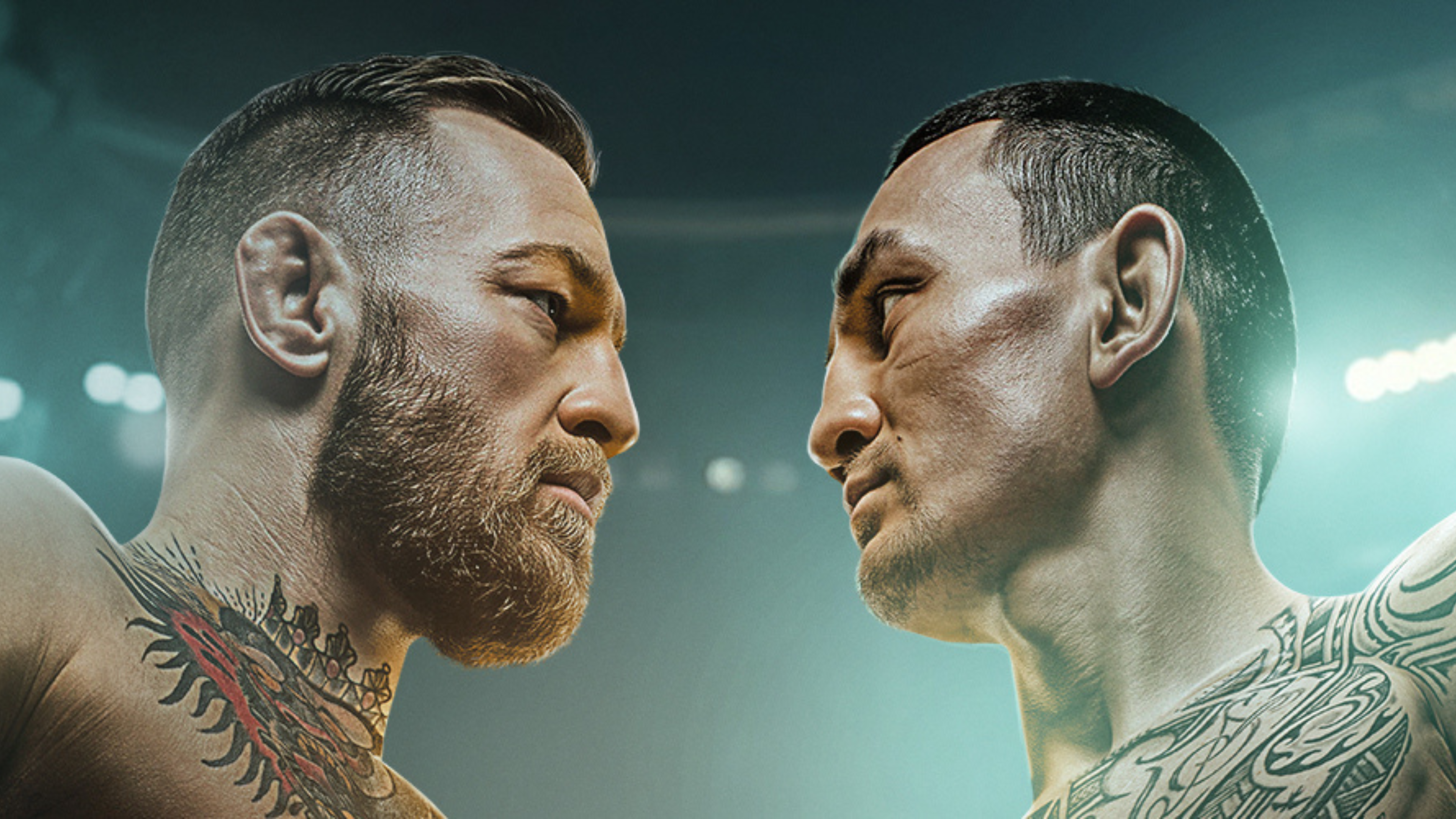 An image of McGregor and Holloway staring at each other.