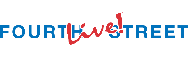 Fourth Street Live Blue and Red Text Logo
