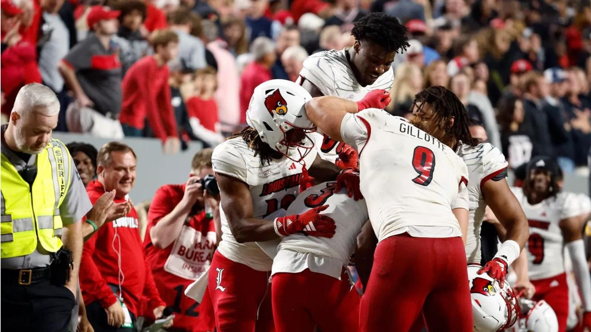 University of Louisville Football Team Celebration