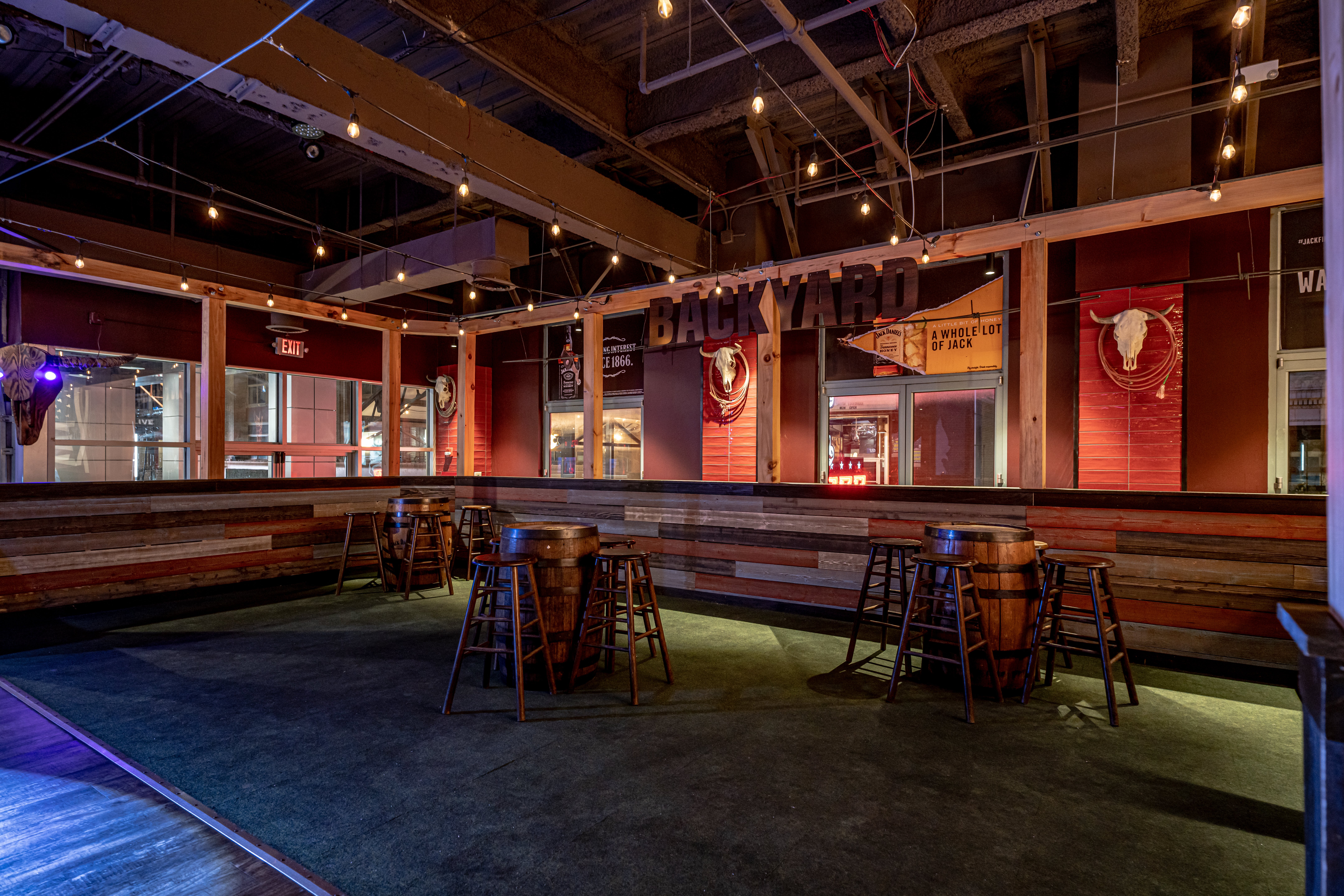 An widest image of the back VIP area in PBR Louisville.