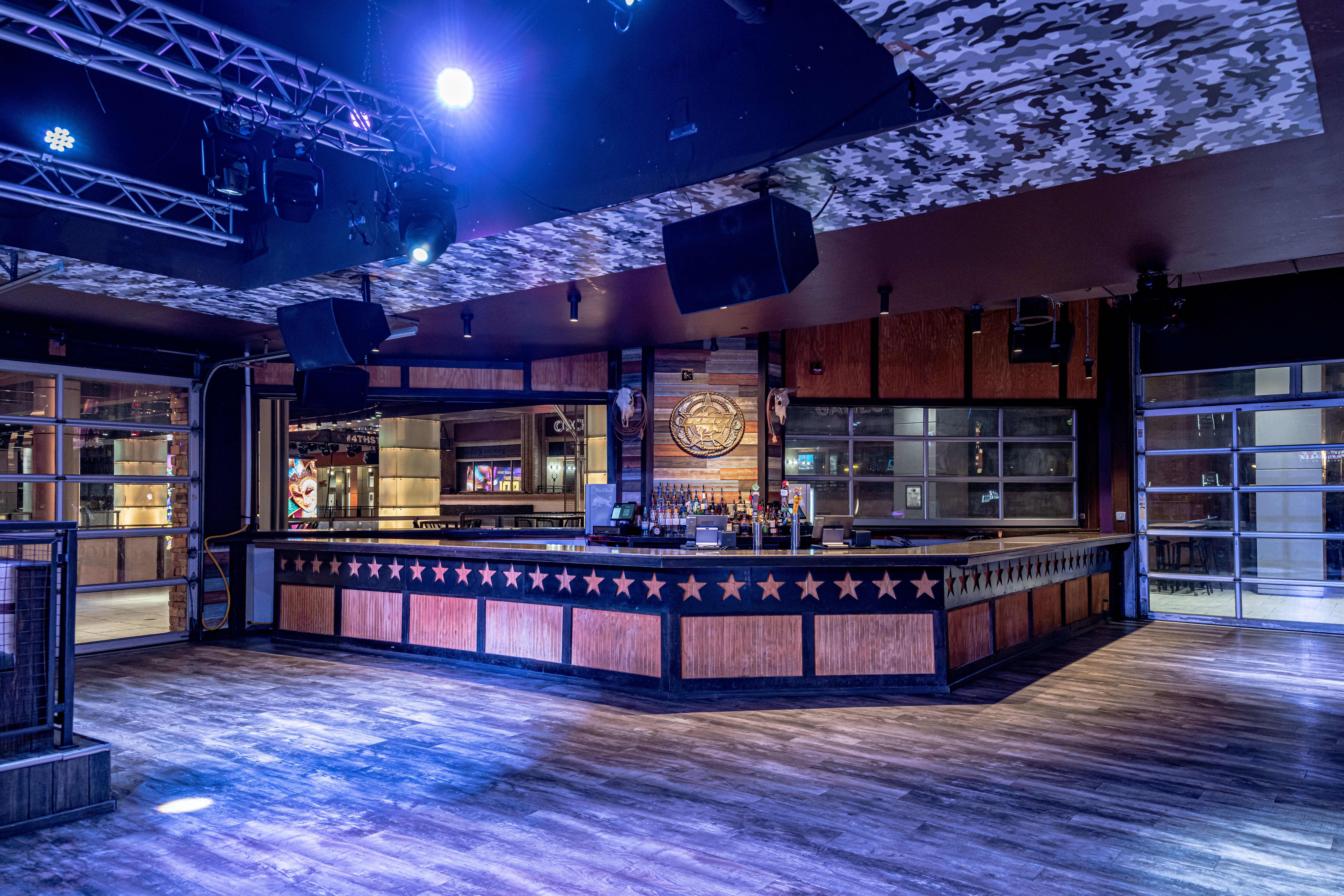 A wide shot image of a bar in PBR Louisville.