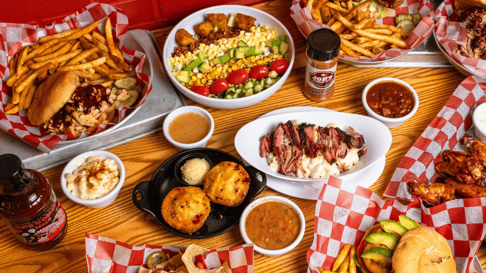 Menu items at County Road Ice House