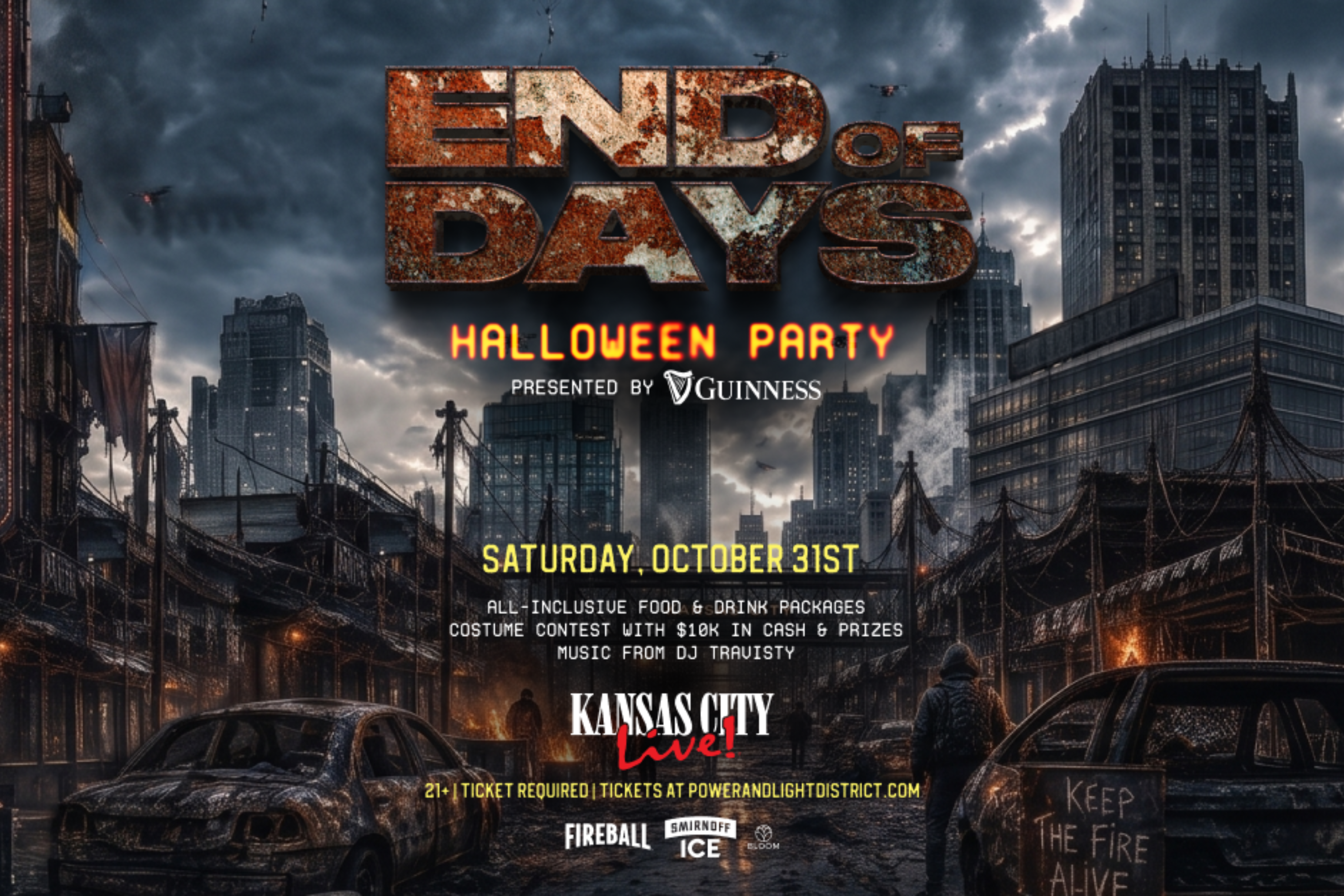 End of Days at Kansas City Live! flyer with apocalyptic imagery