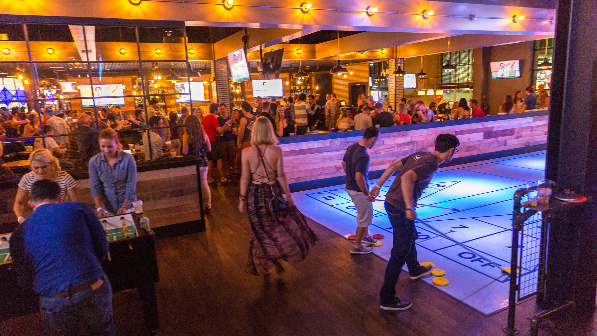 No Other Pub - people in the restaurant and entertainment areas