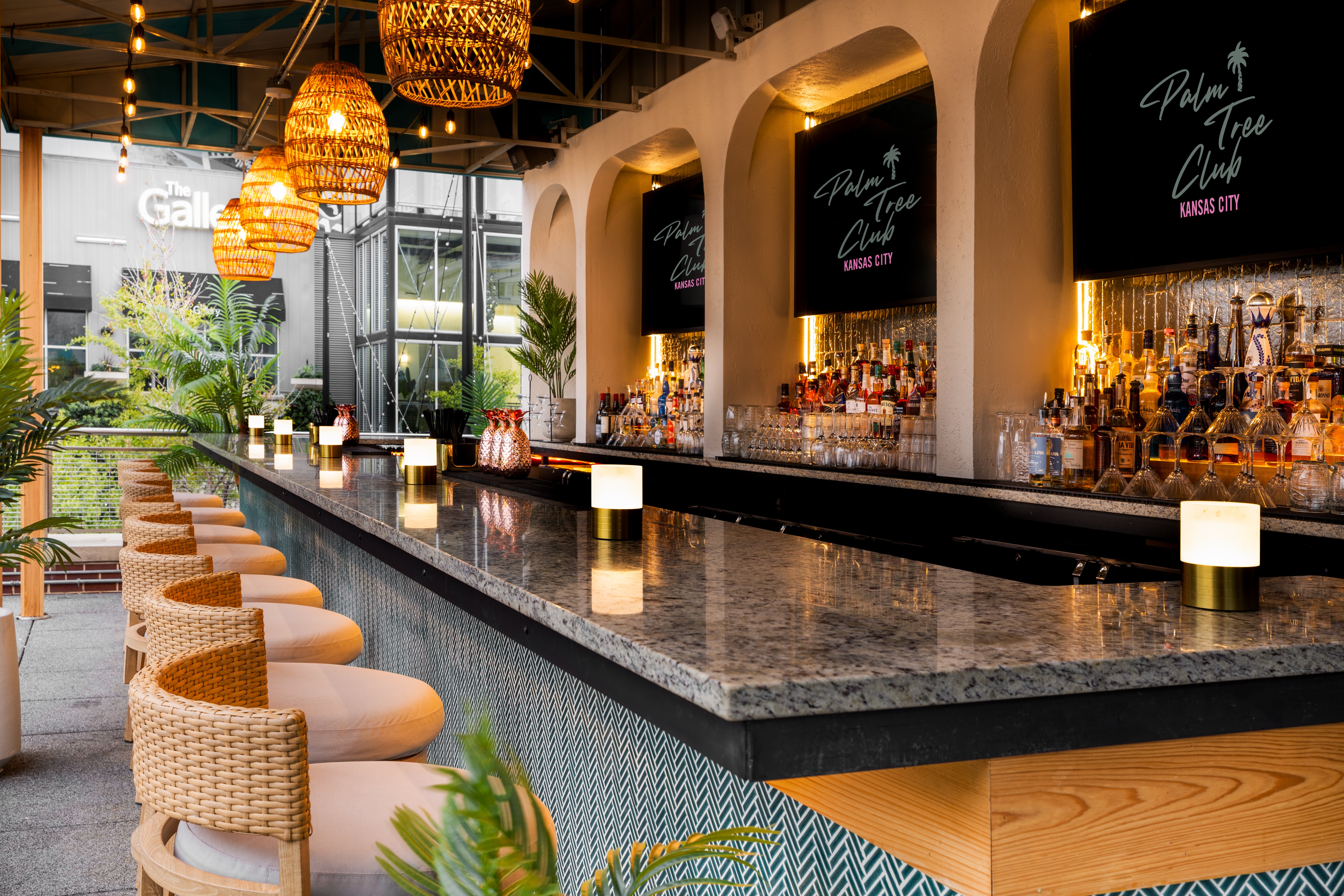 Rooftop bar at Palm Tree Club KC.