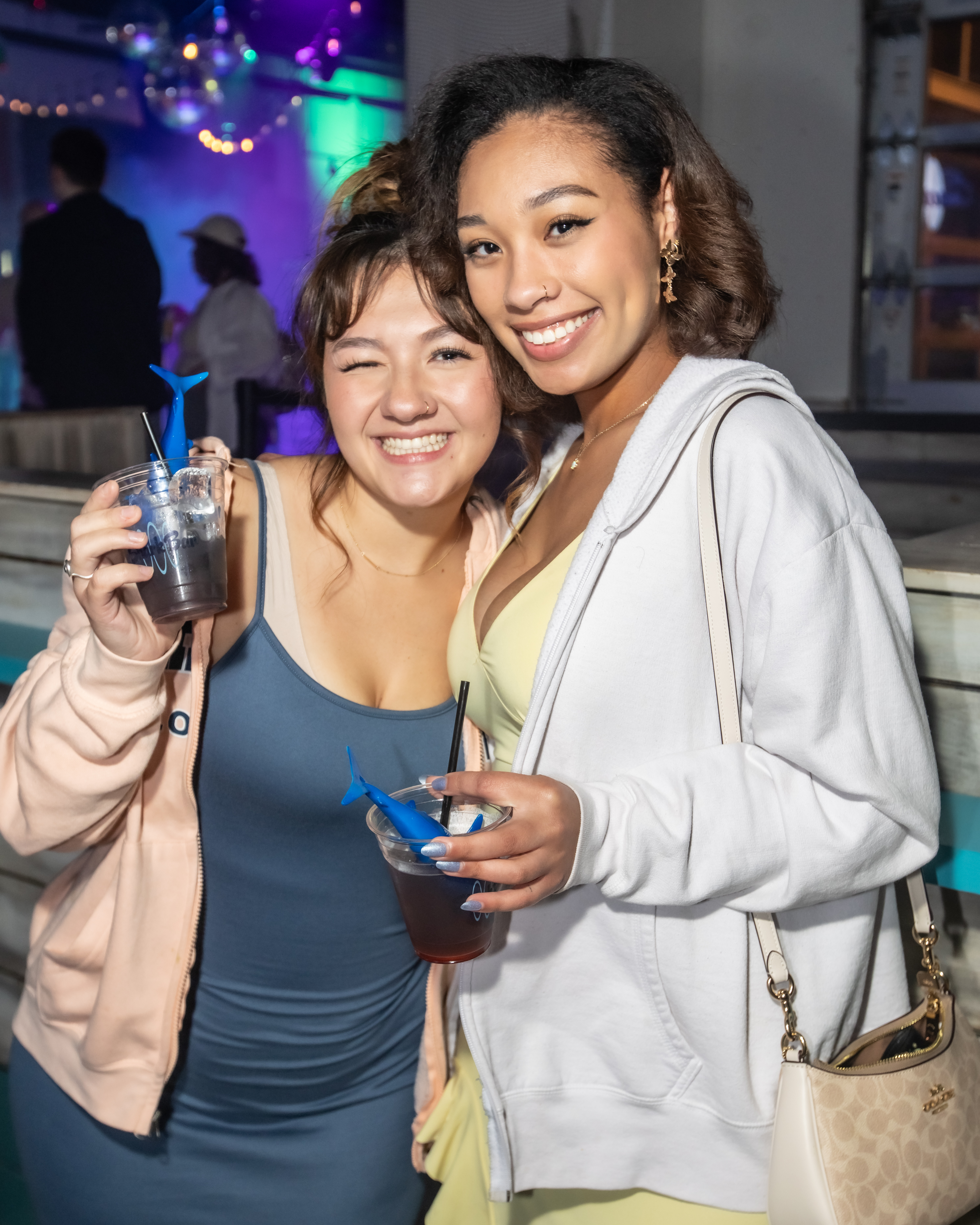 Two girls with our 'Shark Attack' cocktail