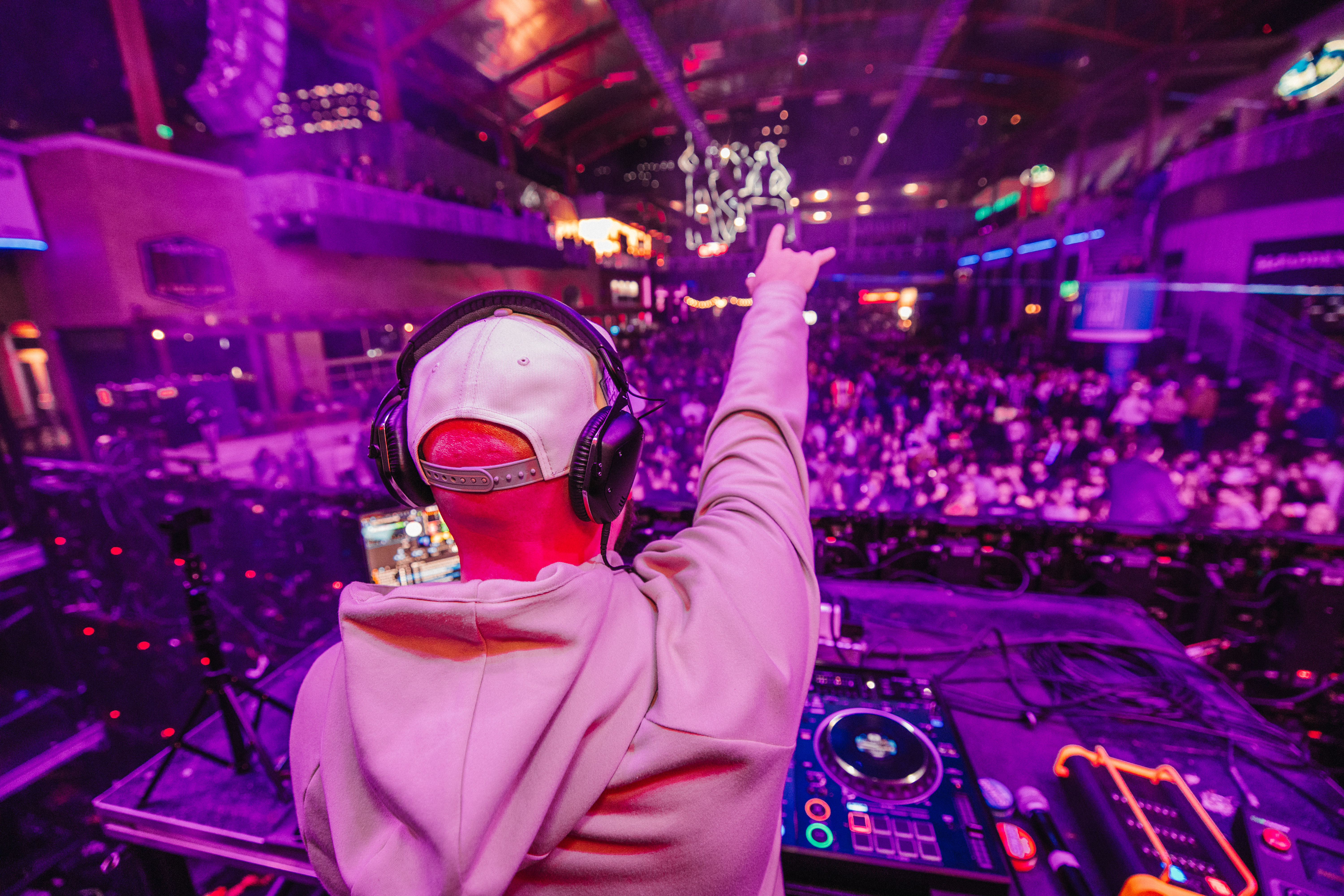 DJ on stage at NYE