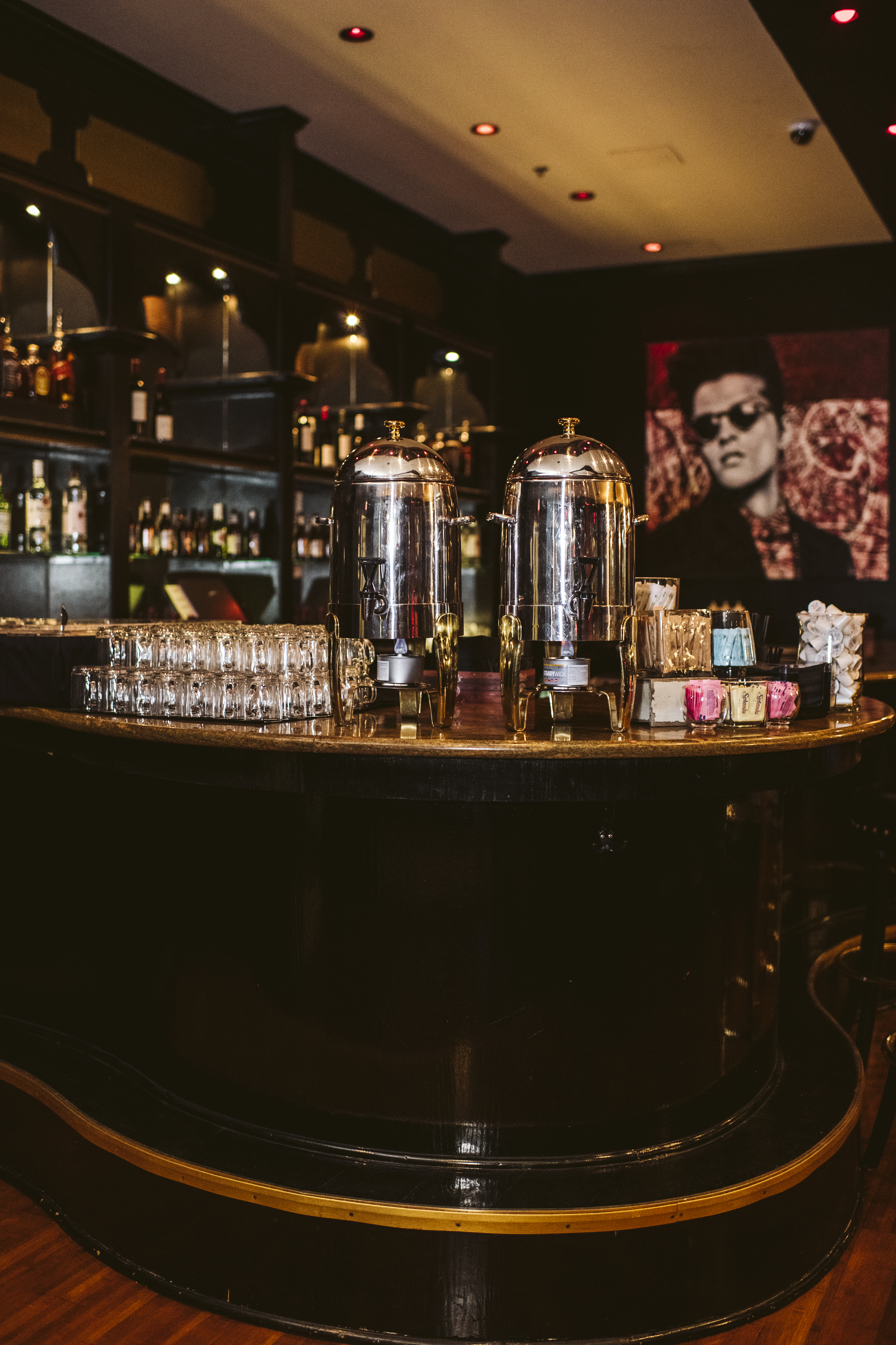 The bar set with beverage tanks inside KDC.