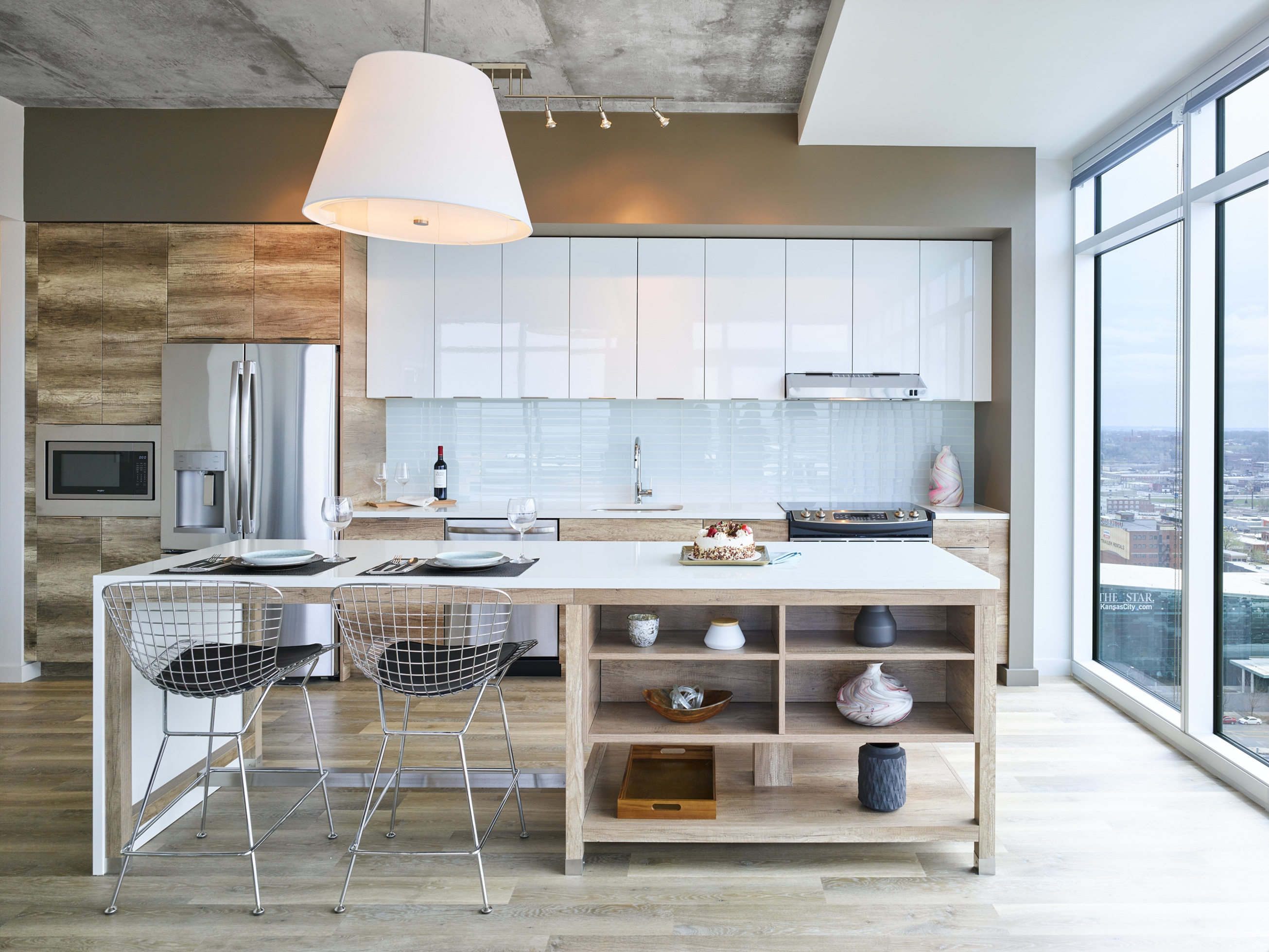 Two Light luxury apartment kitchen.