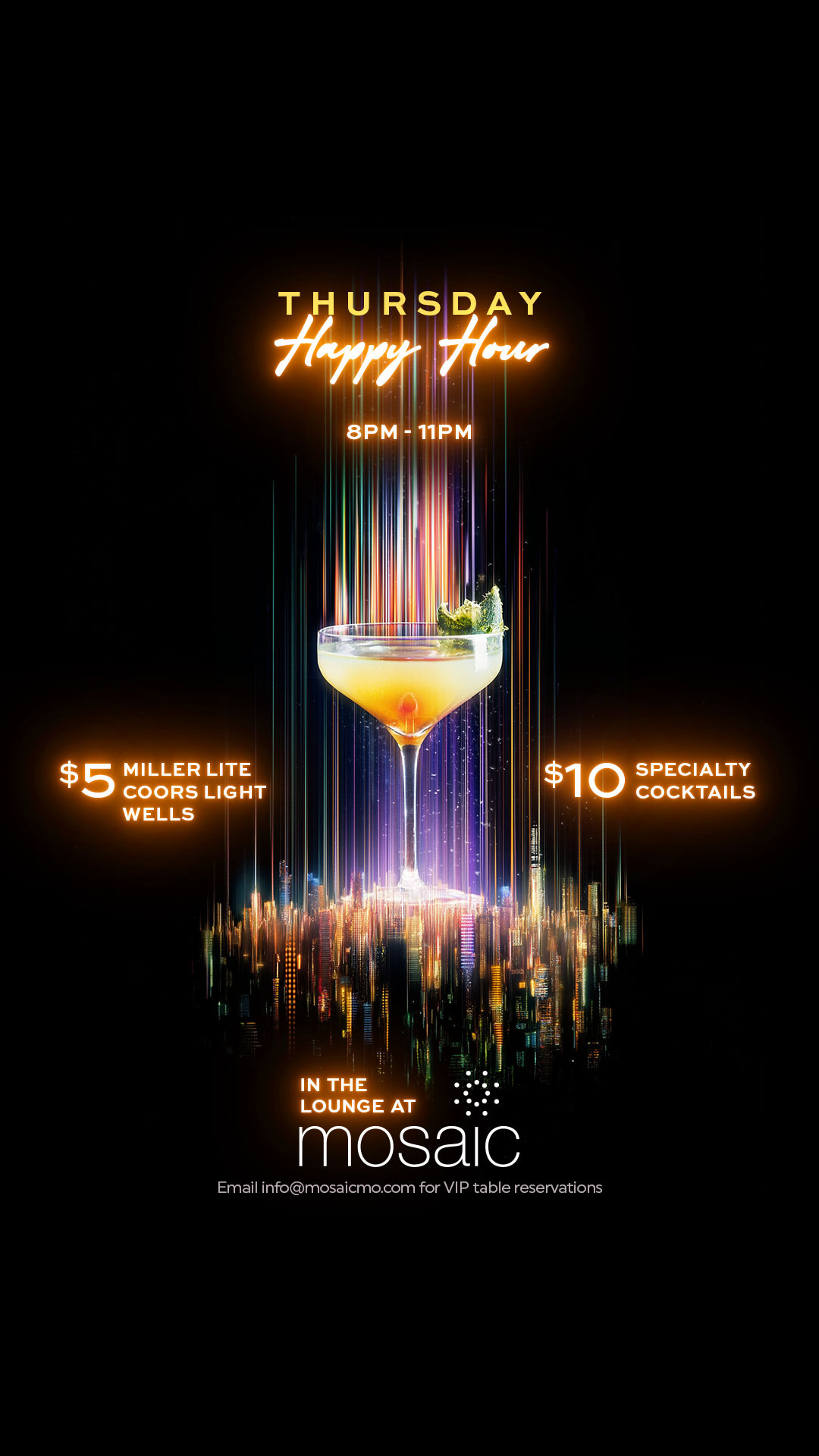 Mosaic Happy Hour flyer