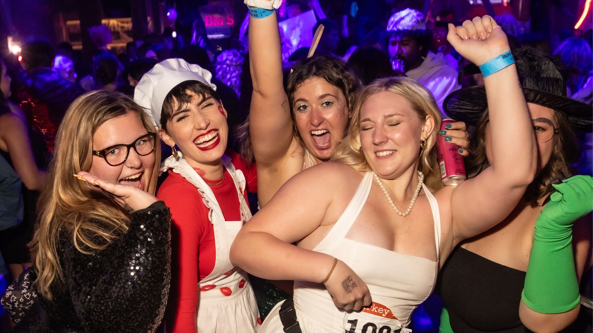 Guests wearing halloween costumes at PBR Big Sky
