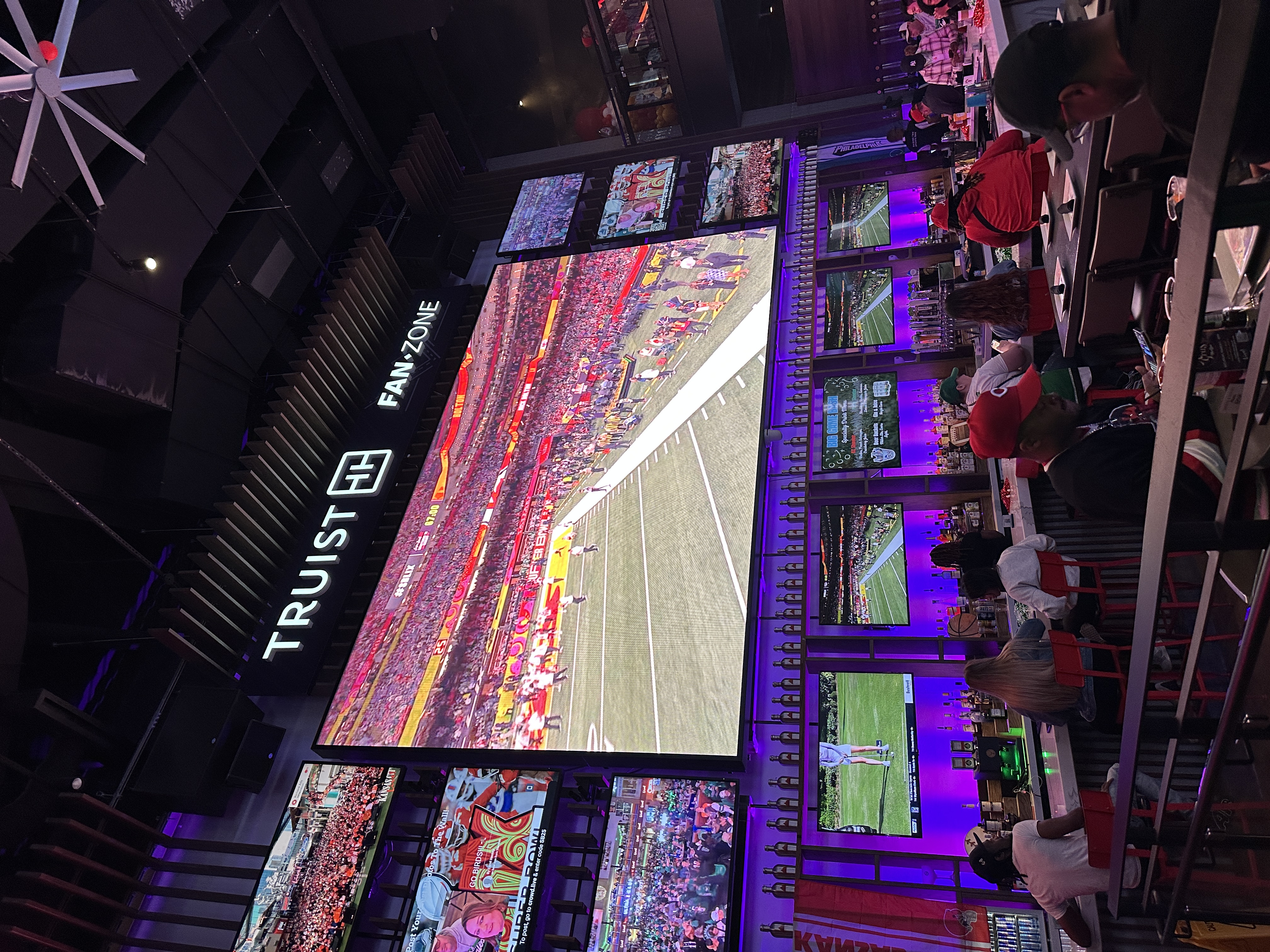 Multiple screens throughout Live! at the Battery to watch every game, and every event