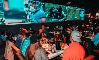 Football watch party at Sports & Social.