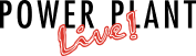 Power Plant Live! black and red text logo