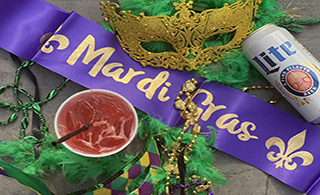 Mardi gras Miller Lite and Mask