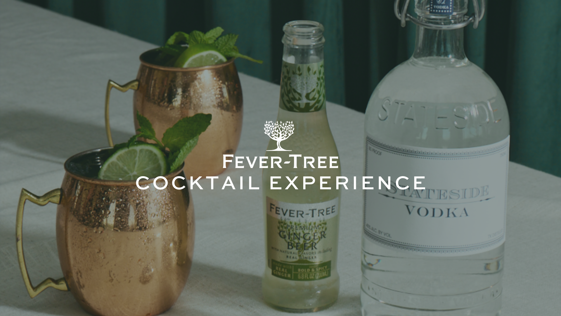 Fever-Tree Cocktail Experience graphic with a bottle of stateside vodka and fever-tree bottle 