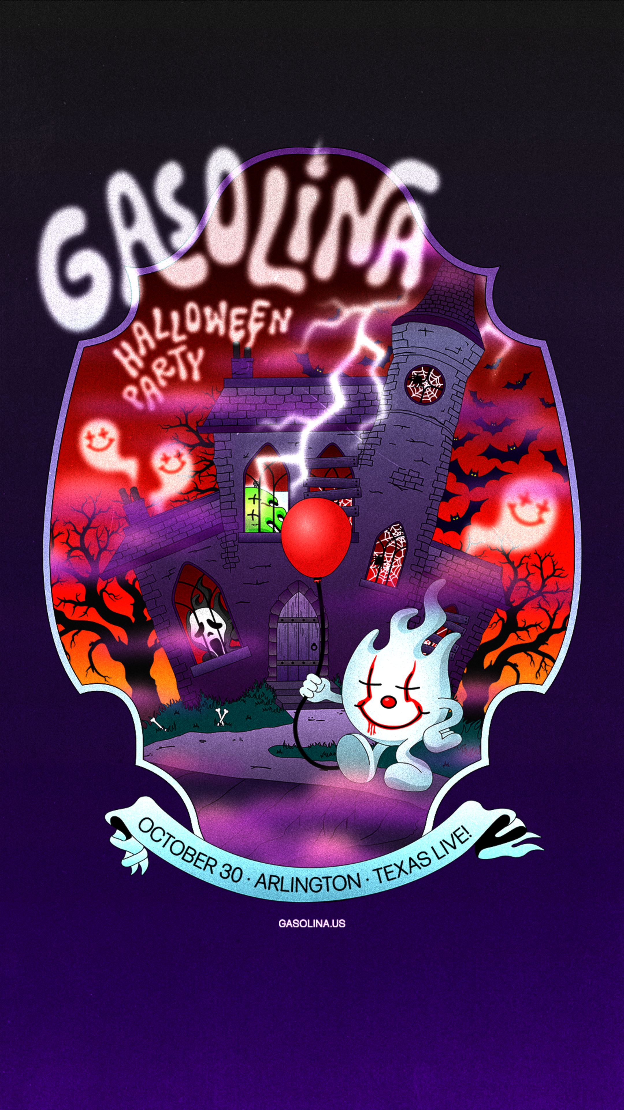 Gasolina Halloween Party Graphic Texas Live