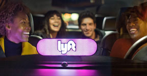 Four Women in Lyft ride-share car.