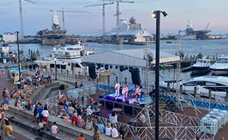 hot country nights outdoor stage at Waterside District