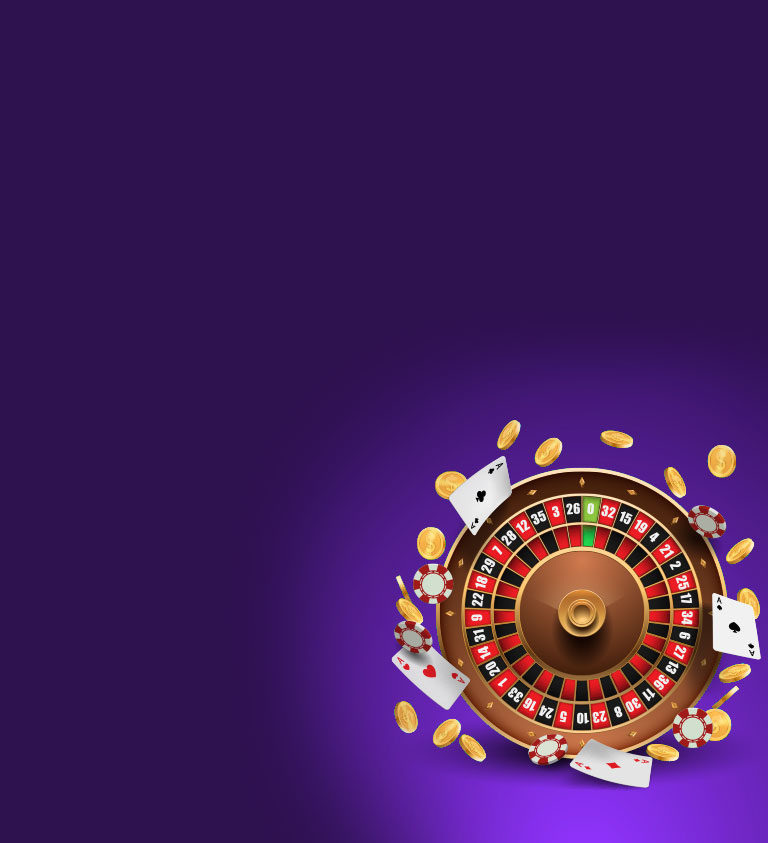 roulette table on a purple background