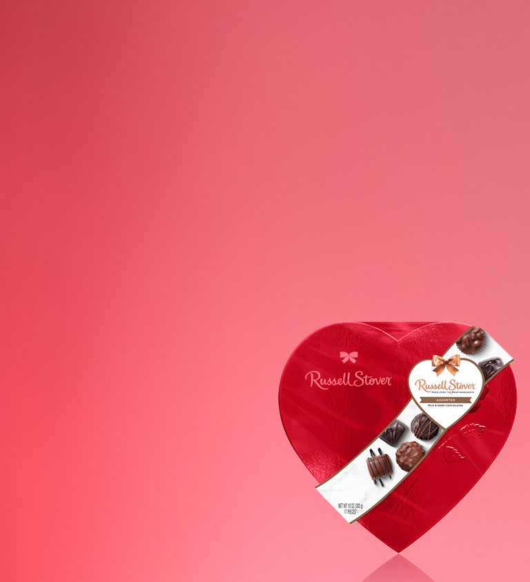 pink background with valentines day chocolates box