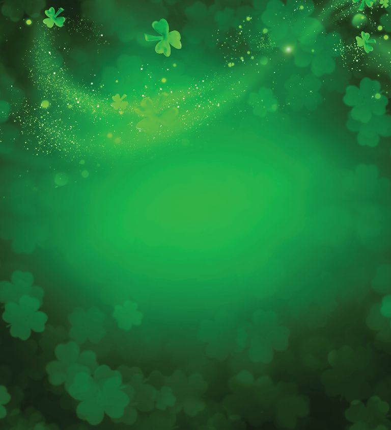green background with st pattys day imagery